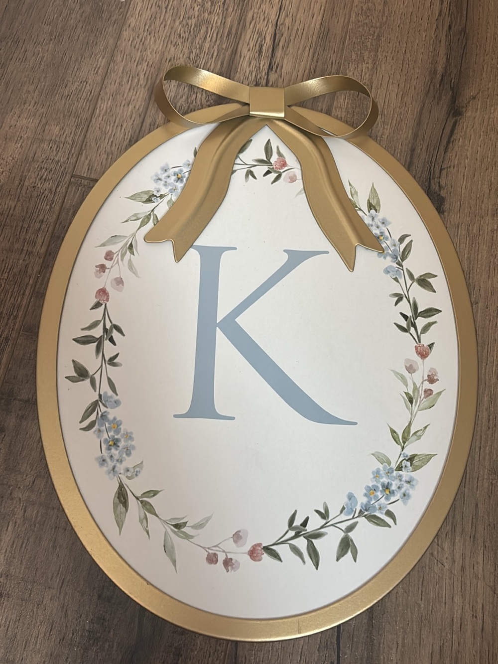 Hobby Lobby Gold Bow Floral Monogram K Wall Decor